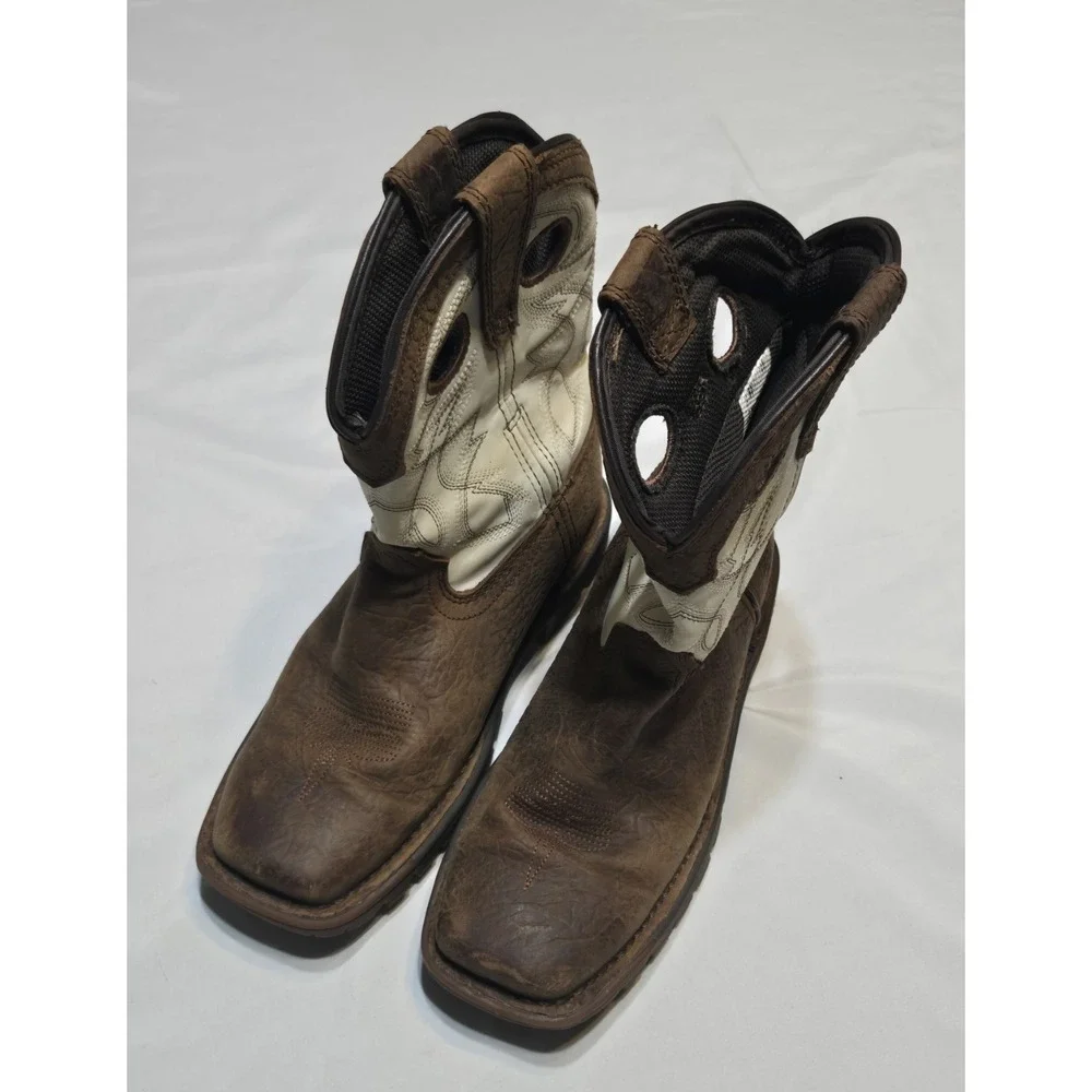Rocky Legacy 32 Waterproof Western Boot Brown/White Big Kids Size 1M 8